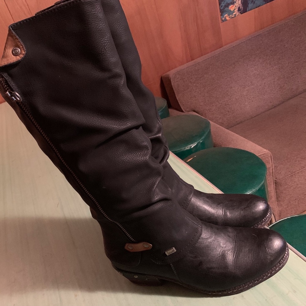 Womens Rieker Bernadette Tall Waterproof Lined Fashion Riding Boots Size 40 8.5